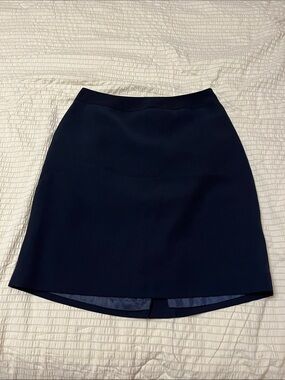 Vintage Apostrophe Dark Navy A-Line Skirt